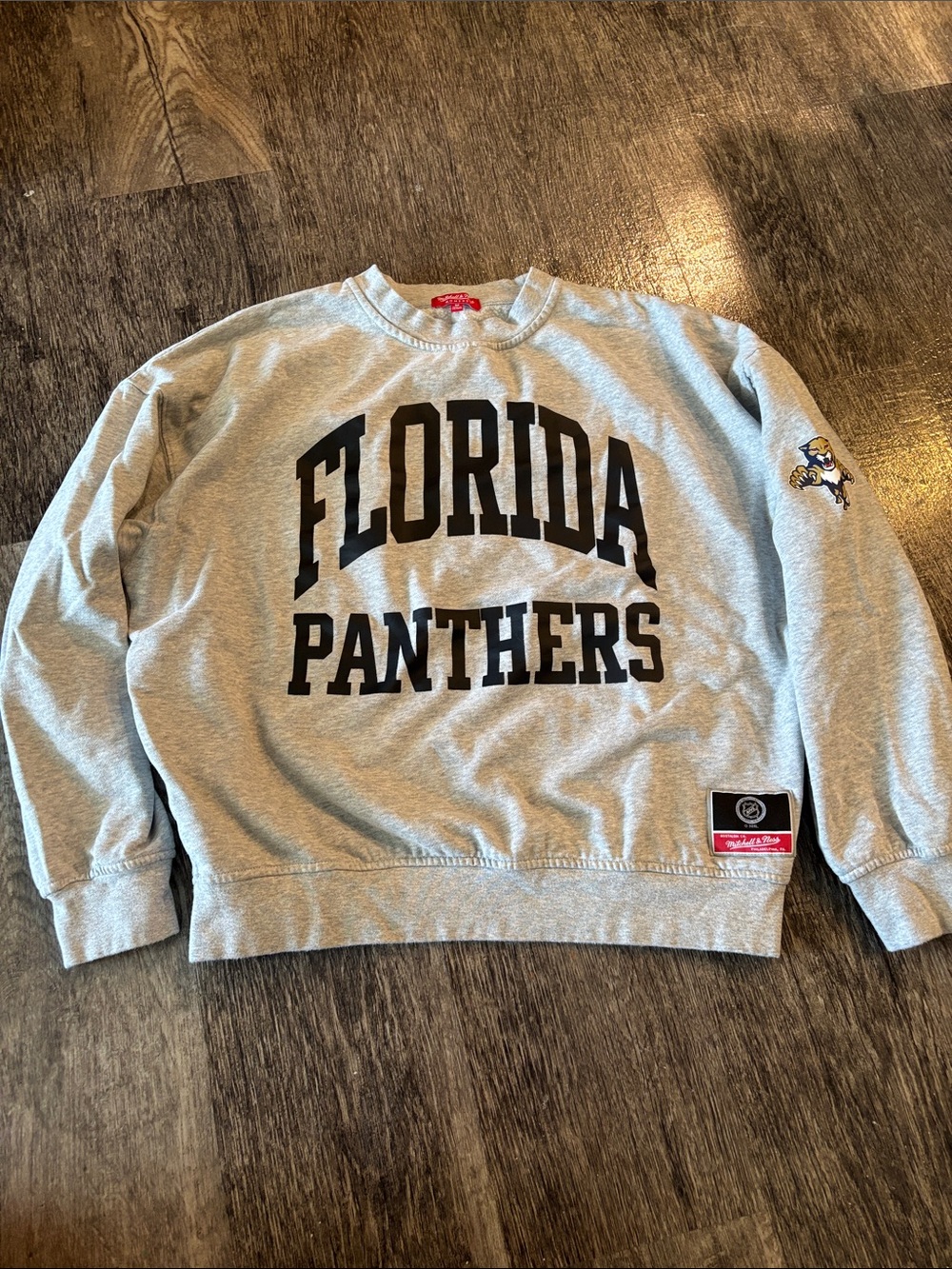 Mitchell & Ness Florida Panthers Light Gray Crewneck Sweatshirt